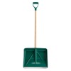 Polymer snow pusher shovel with aluminium rim